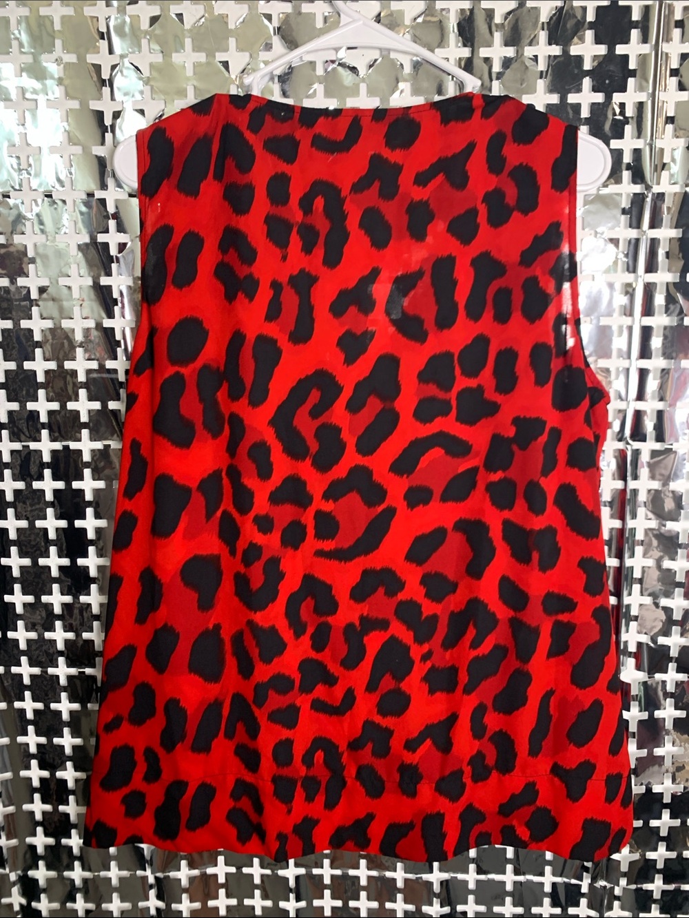 INC International Concepts Red and Black Leopard-Print Surplice Camisole - Picture 3 of 3